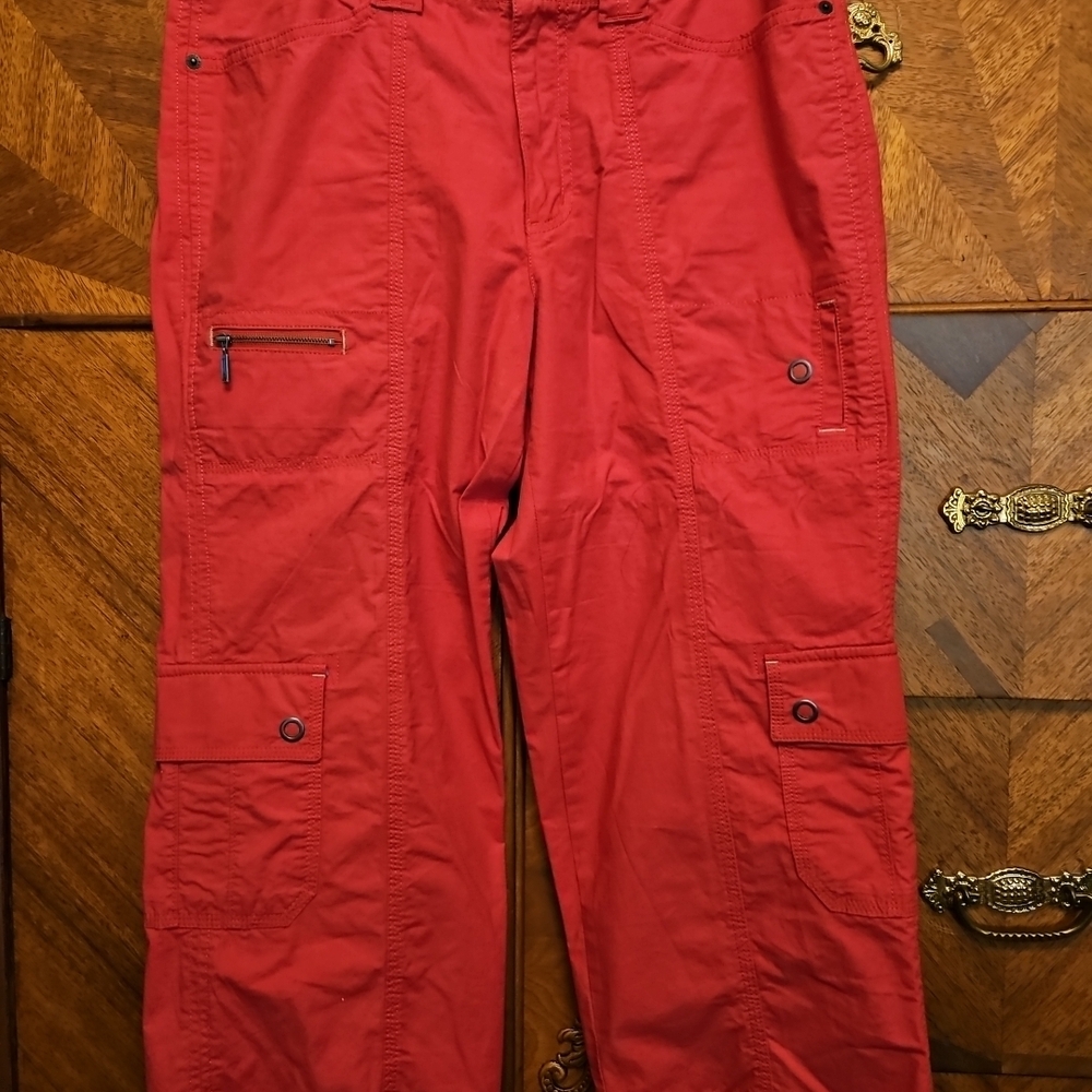 Eddie Bauer Women's Size 12 Tall Tomato Red Cargo Pants